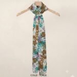 Teal Brushstroke Chiffon | Chiffon - Image 2